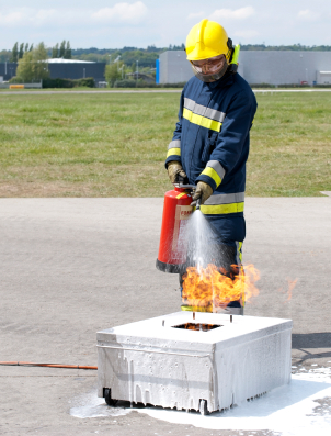 Fire Safety with live-fire, Extinguisher Training